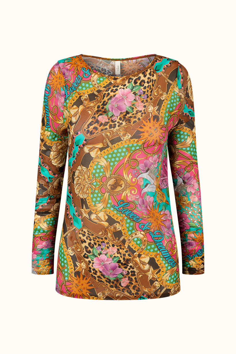 Spell - Lovers & Dreamers Mesh Long Sleeve Top - Cosmos Pink