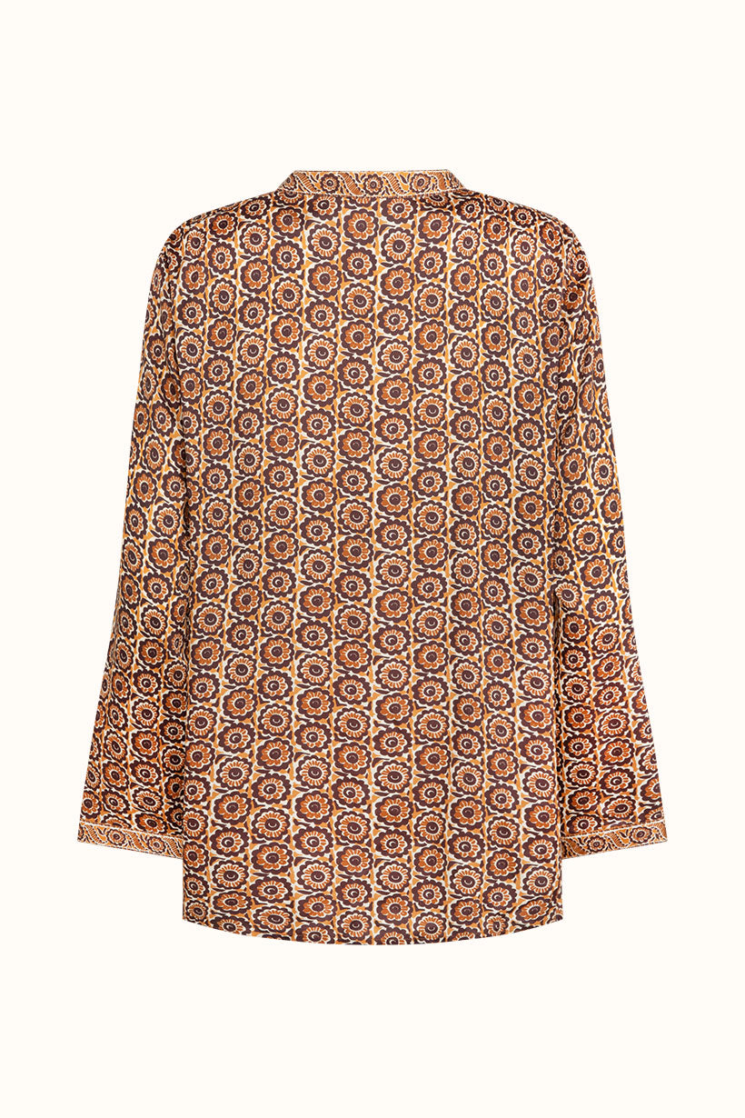 Spell - Sannah Tie Blouse - Golden Ochre