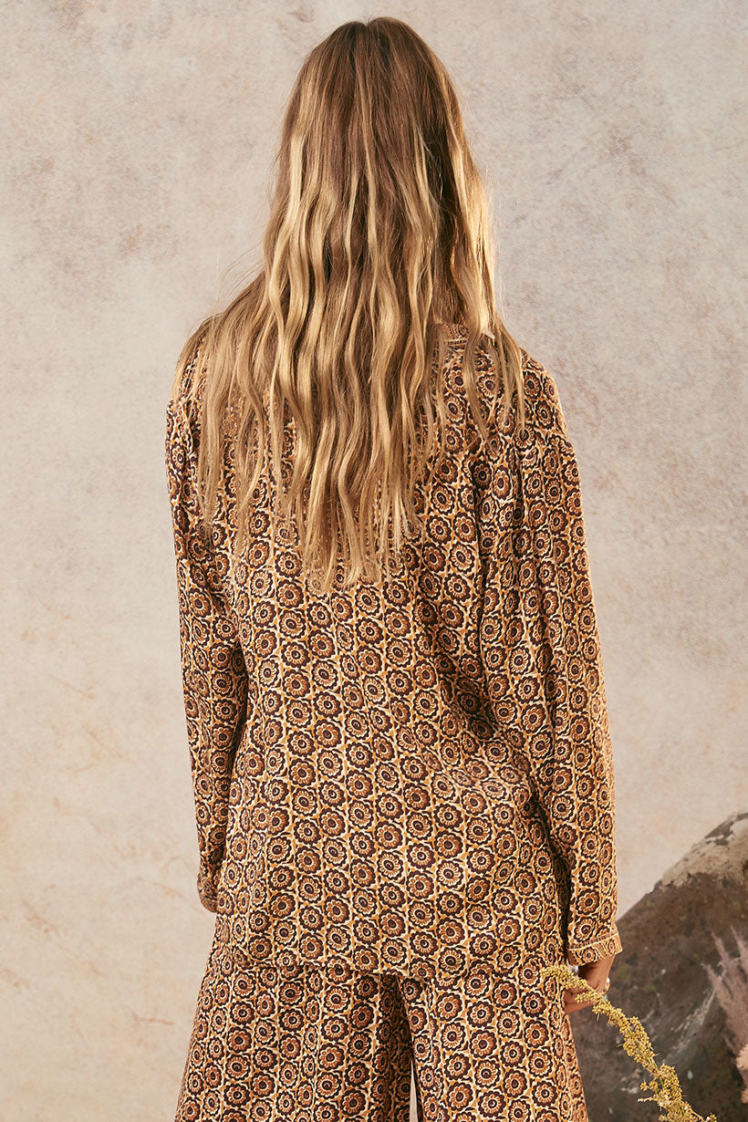 Spell - Sannah Tie Blouse - Golden Ochre