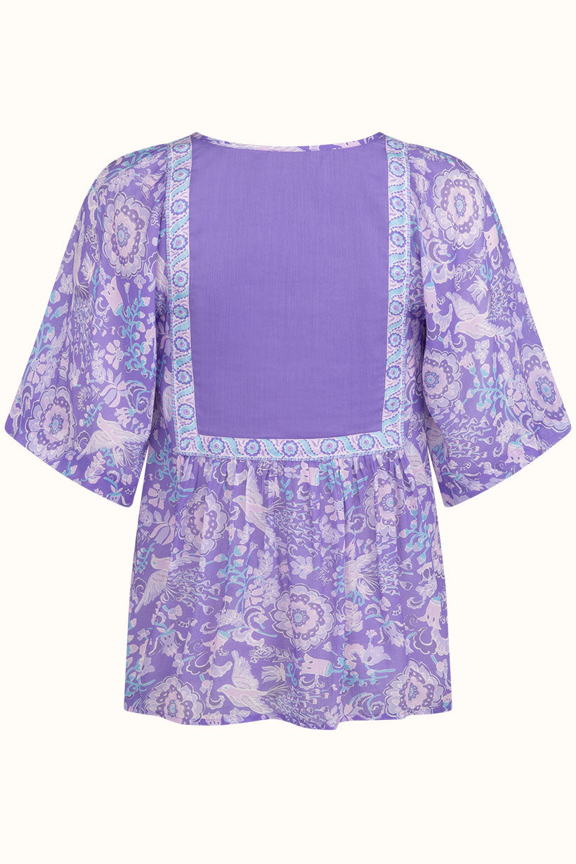 Spell - Sannah Short Sleeve Blouse - Lavender