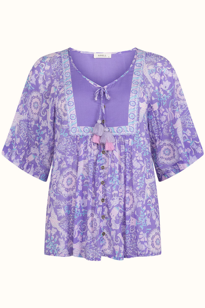 Spell - Sannah Short Sleeve Blouse - Lavender