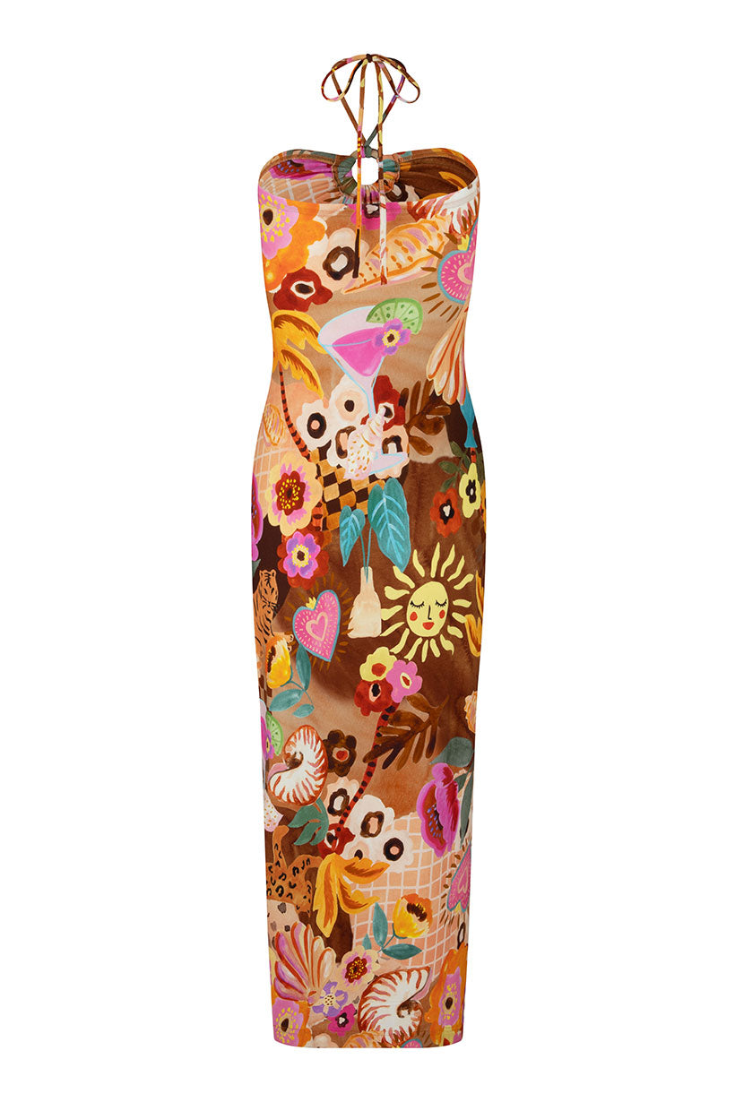 Spell - Birth of Venus Strapless Dress - Caramel