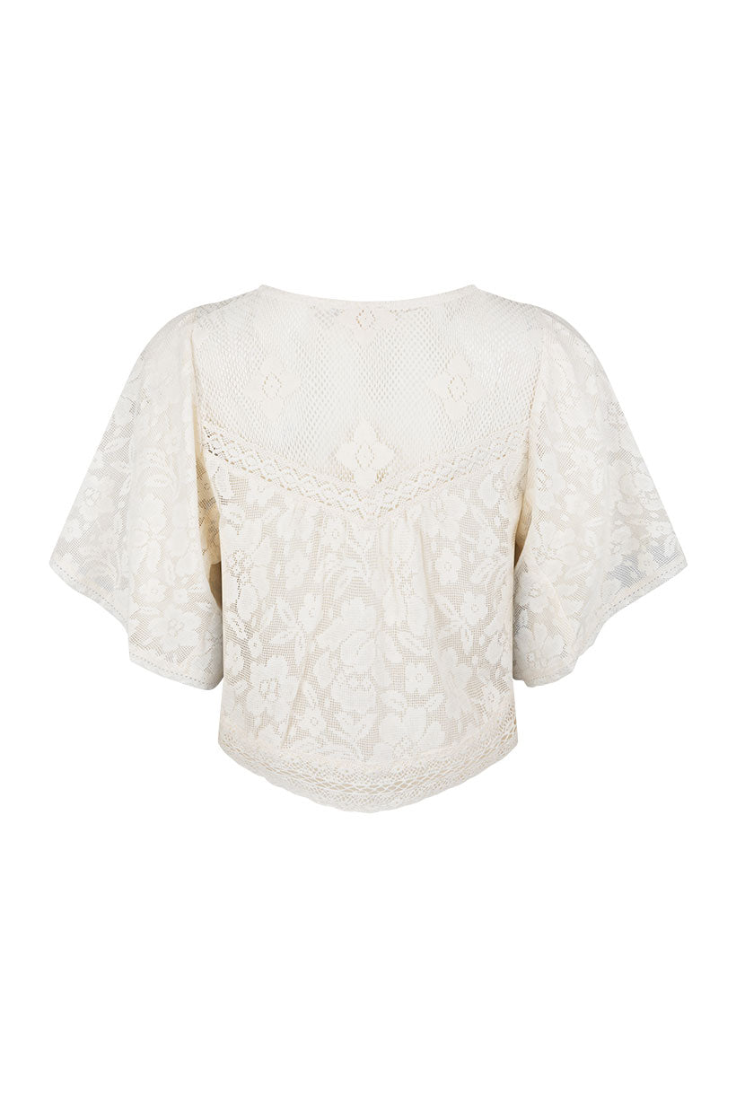 Spell - Free Love Lace Crop - Vintage Cream