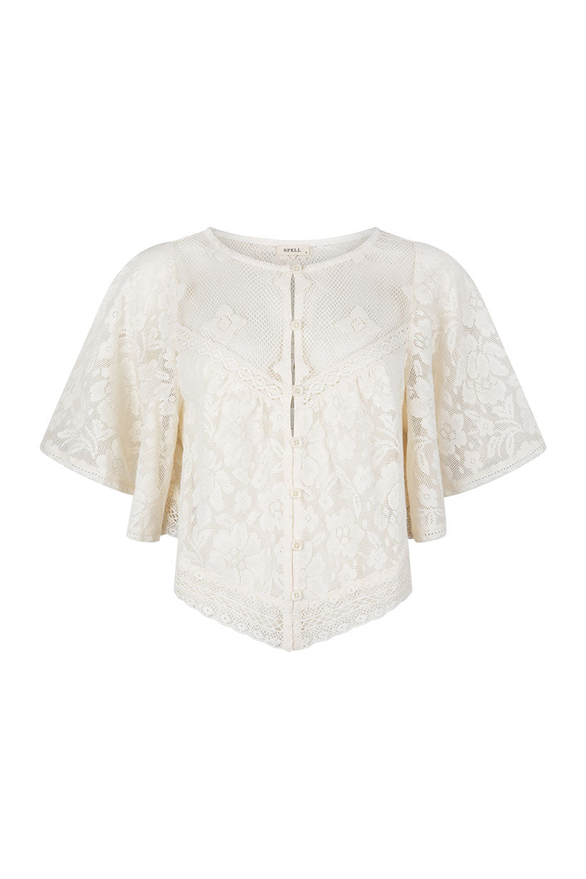 Spell - Free Love Lace Crop - Vintage Cream