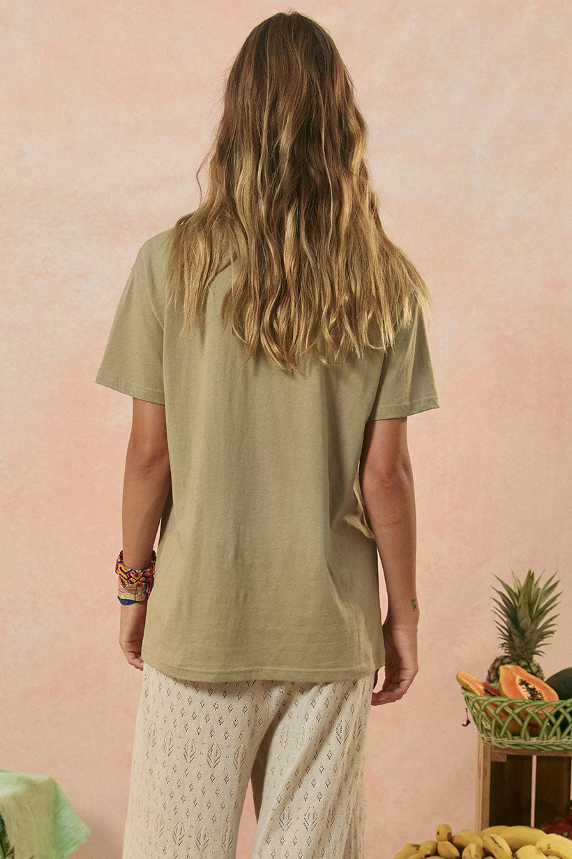 Spell - Mermaid Truckstop Biker Tee - Khaki