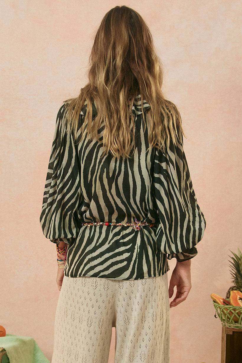 Spell - Zevra Blouse - Washed Charcoal