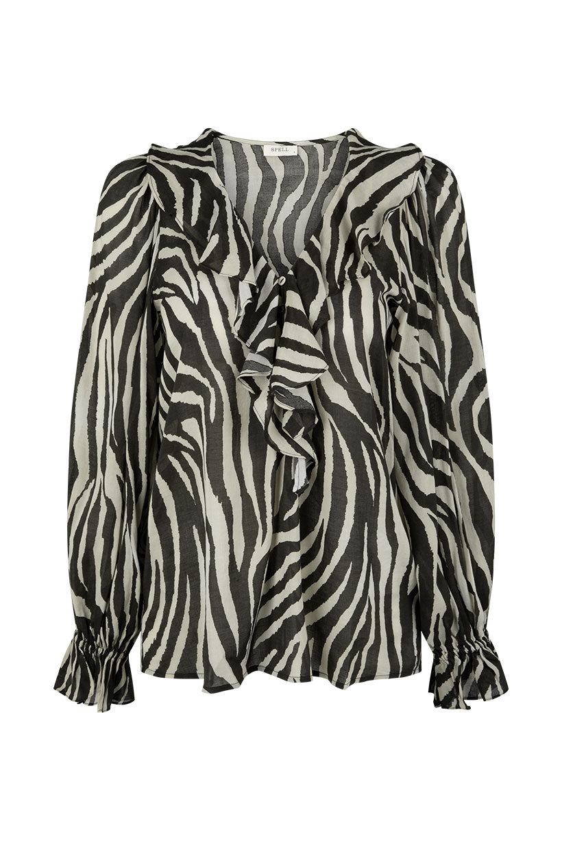 Spell - Zevra Blouse - Washed Charcoal