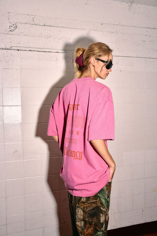 SSAINT Apparel - No Vacancy Tee - Dark Pink Acid Wash
