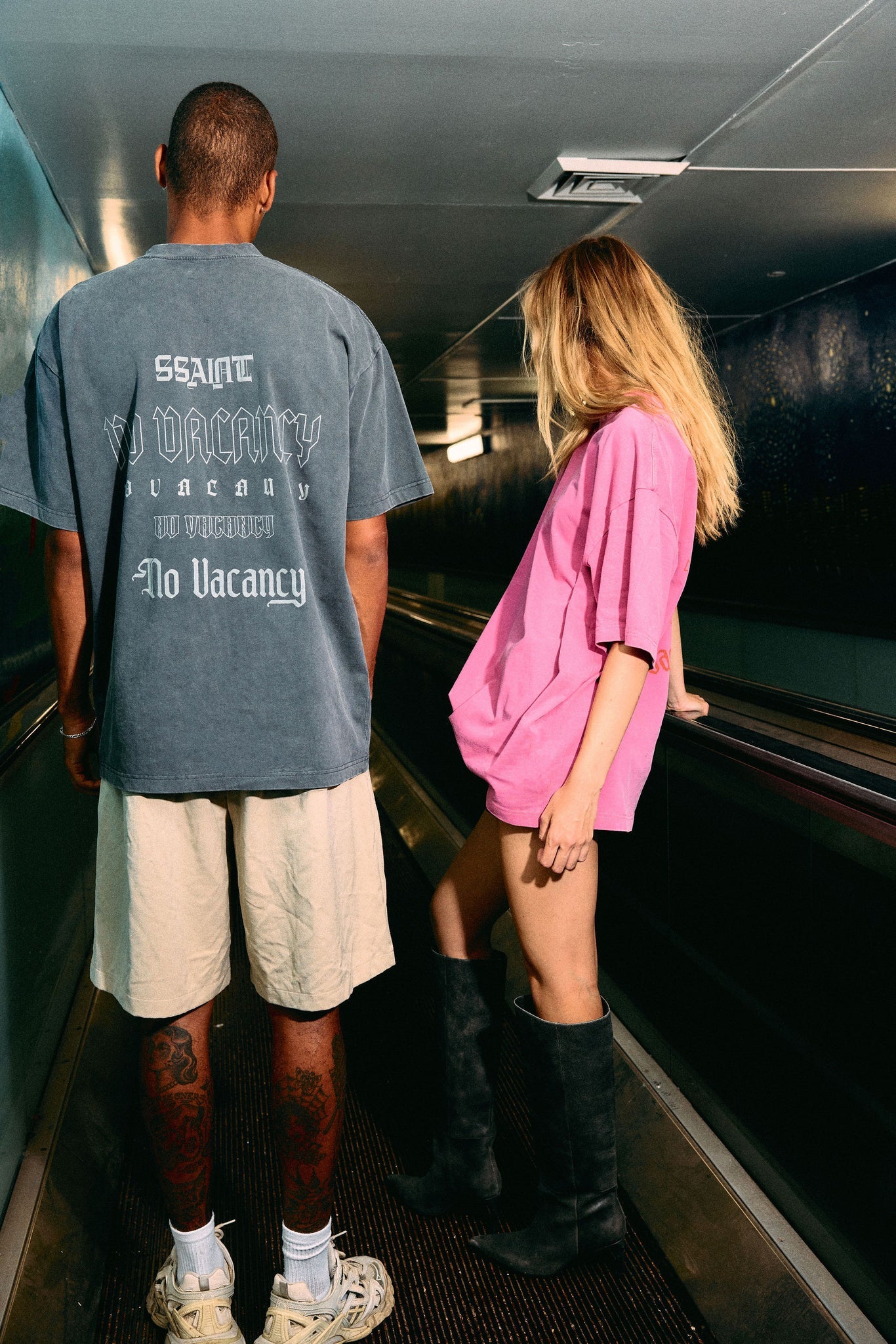 SSAINT Apparel - No Vacancy Tee - Charcoal Acid Wash