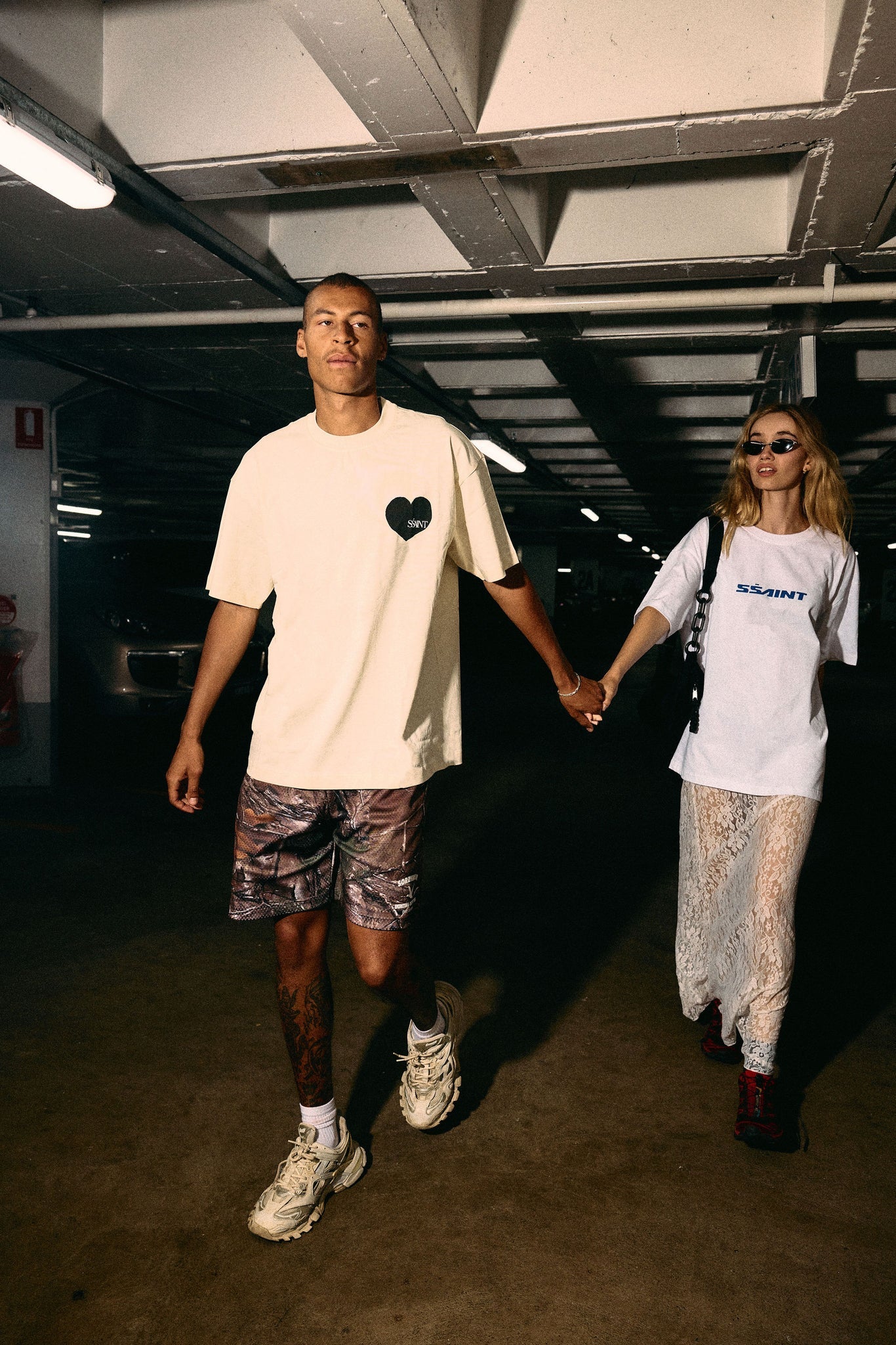SSAINT Apparel - Heart Tee - Black on Cream
