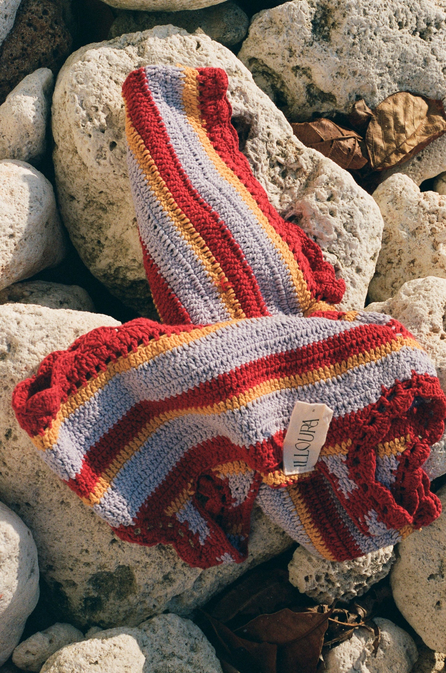 Illoura The Label - Crochet Top - Sunset Stripe