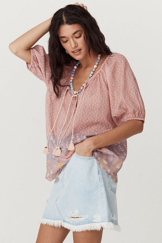 Spell - Sweet Nothings Short Sleeve Blouse - Sugar Plum