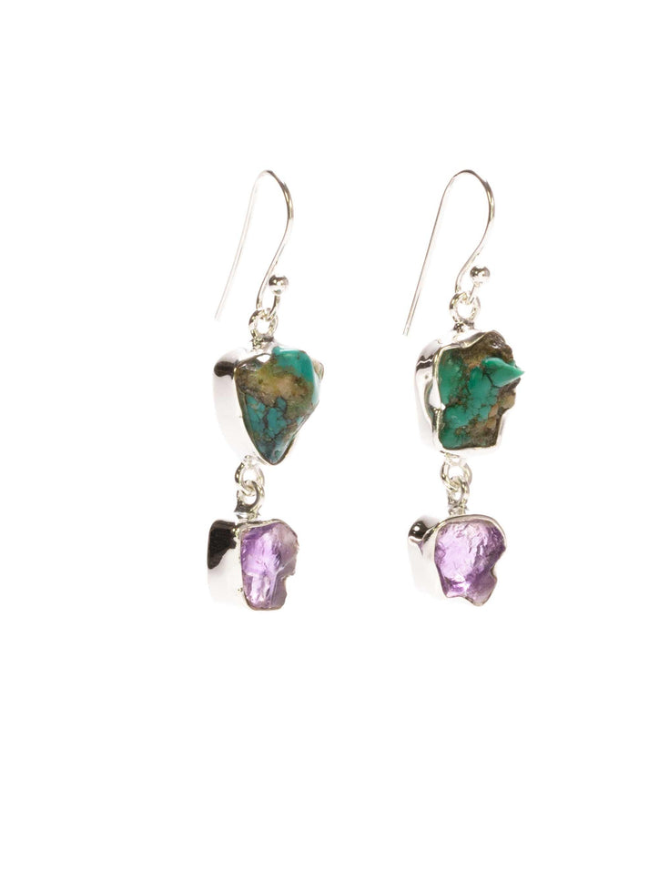 Silver Earrings - Double Stone - Various