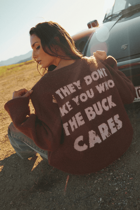 Sabbi - THE WHO THE BUCK CARES KNIT JUMPER
