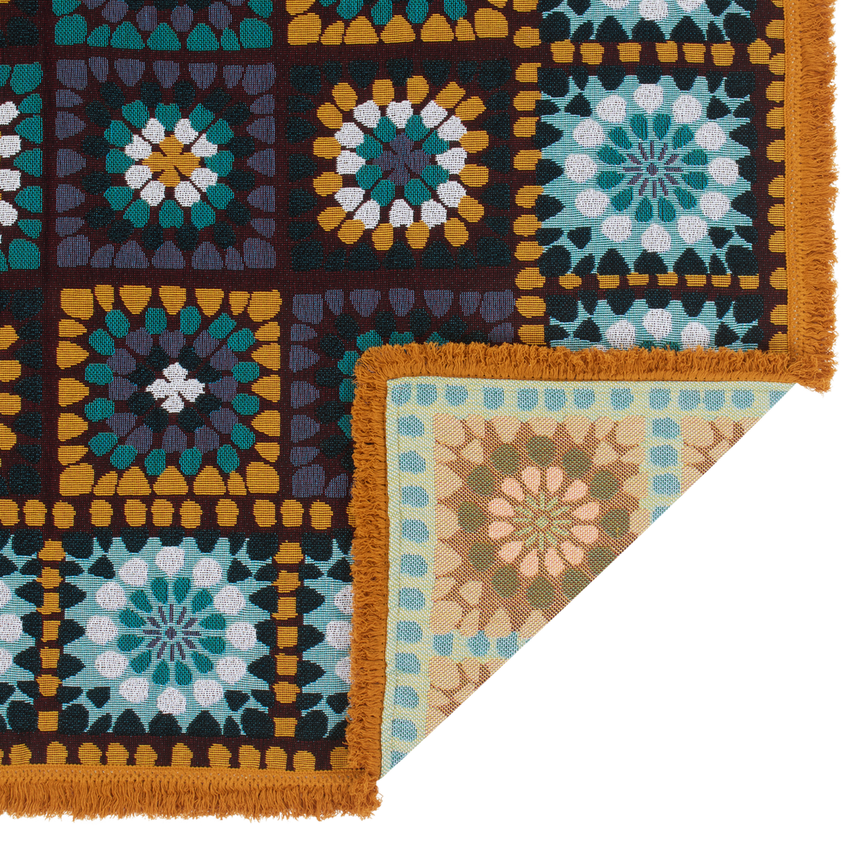 Wandering Folk - Granny Square Throw - Kingfisher