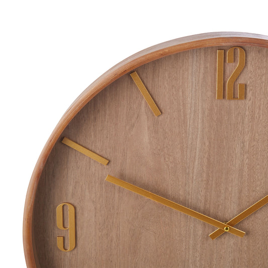 Academy Wall Clock - 60 x 60cm - Dark Natural