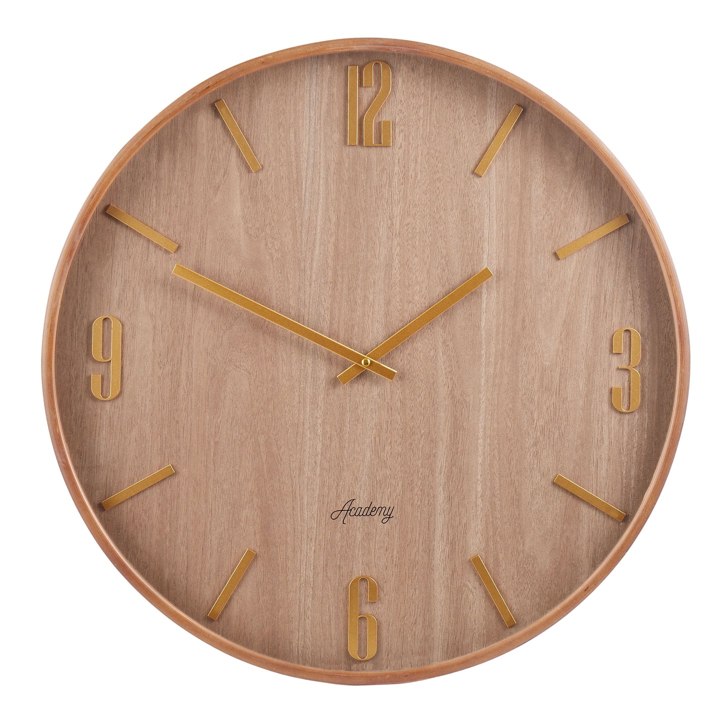 Academy Wall Clock - 60 x 60cm - Dark Natural