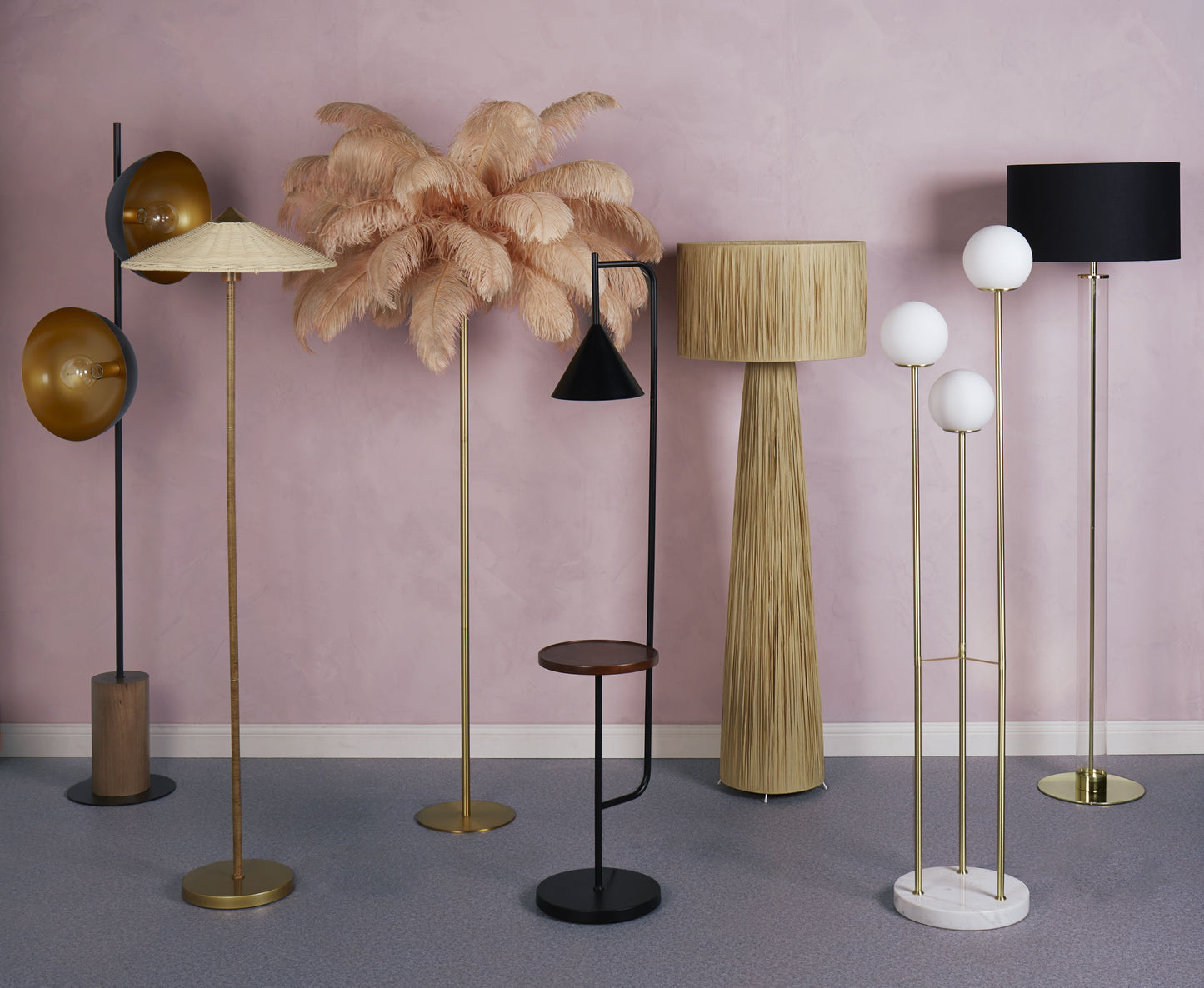 Amalfi - Raffia Look Floor Lamp