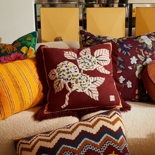 Sage X Clare - Vivi Appliqué Cushion - Rosewood