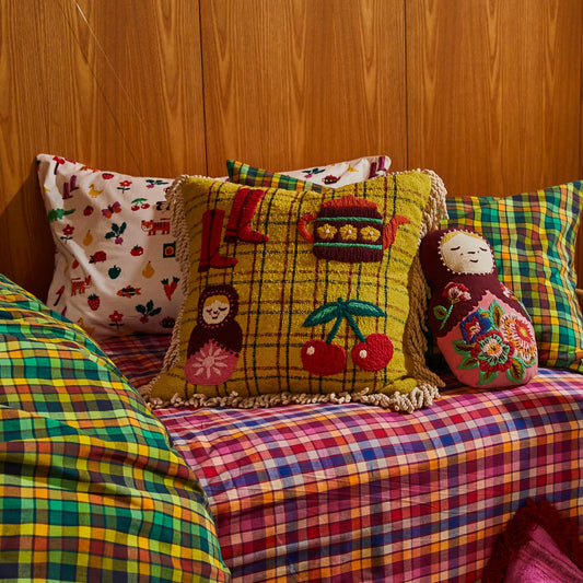 Sage X Clare - Carmin Embroidered Cushion