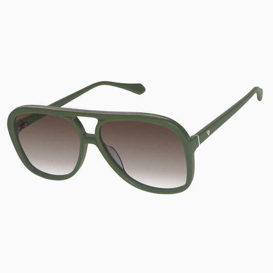 Valley Eyewear - Bang - Army Green w. Gold Metal / Brown Gradient Lens