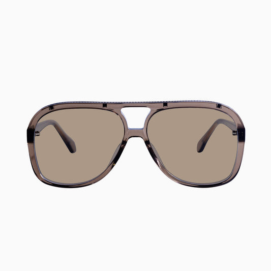 Valley Eyewear - Bang - Transparent Mocha w. Rose Gold Metal Trim / Light Brown Lens