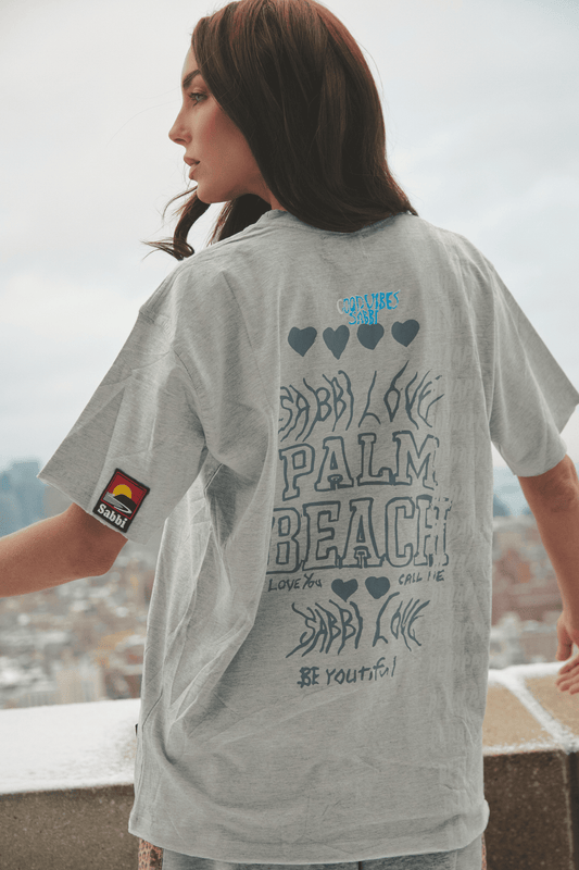 Sabbi - The Be Happy Regular Fit Tee - Grey