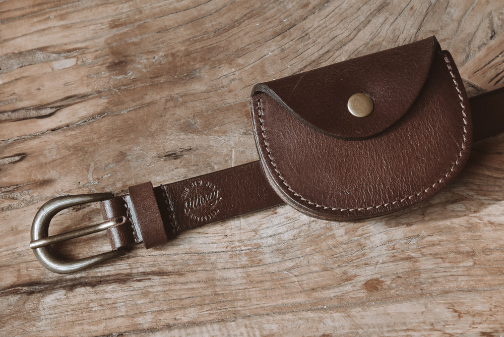 Ottway The Label - Chestnut Pouch Handcrafted Leather Belt