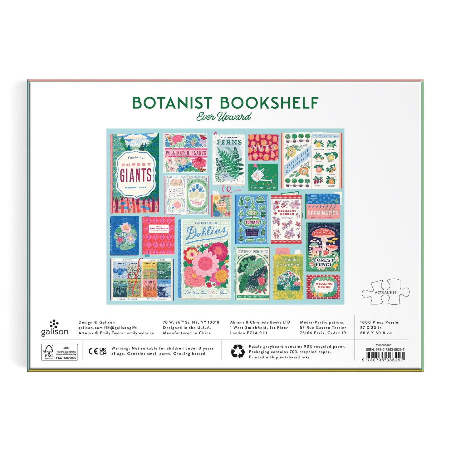 Galison - Ever Upward Botanist Bookshelf - 1000pc Puzzle