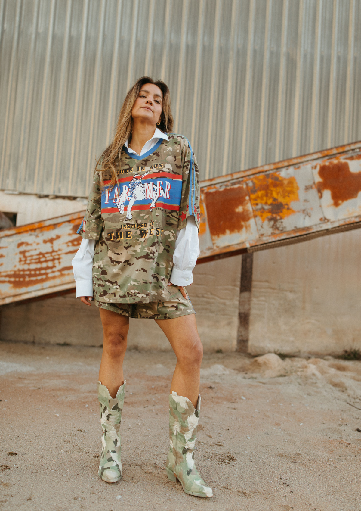 FARMER By Whitney - Camo Jersey Track Short