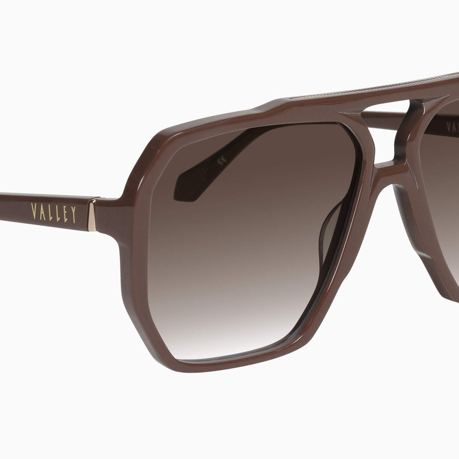 Valley Eyewear -  Rodeo - Chocolate w. Gold Metal / Brown Gradient Lens