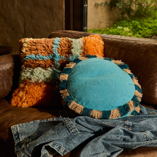 Sage X Clare - Reese Round Cushion - Turquoise