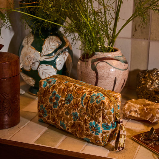 Sage X Clare - Magnolia Travel Pouch - Turquoise