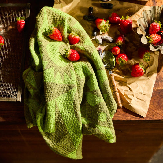 Sage X Clare - Nora Tea Tea Towel - Cactus Green