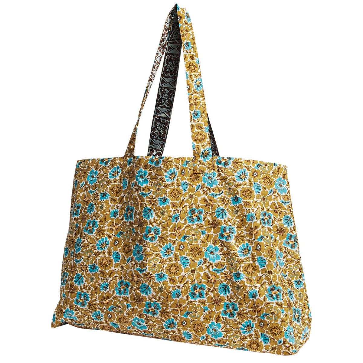 Sage X Clare - Magnolia Reversible Cotton Tote Bag - Turquoise