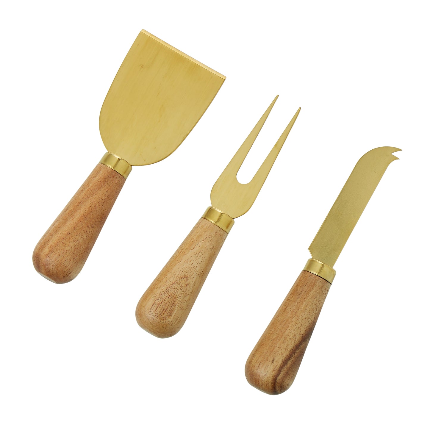 Davis & Waddell - Acacia Brass 3pc Cheese Knives