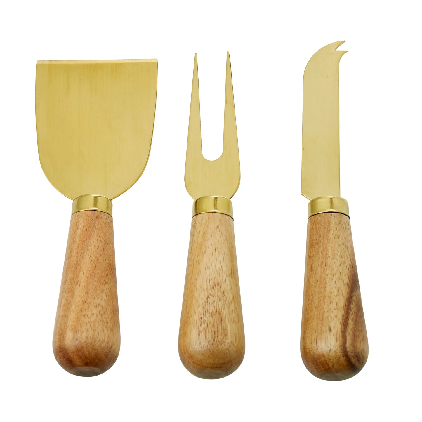 Davis & Waddell - Acacia Brass 3pc Cheese Knives