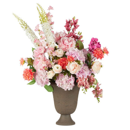 Rogue - Peony Foxtail Garden Mix - Faux Vintage Urn