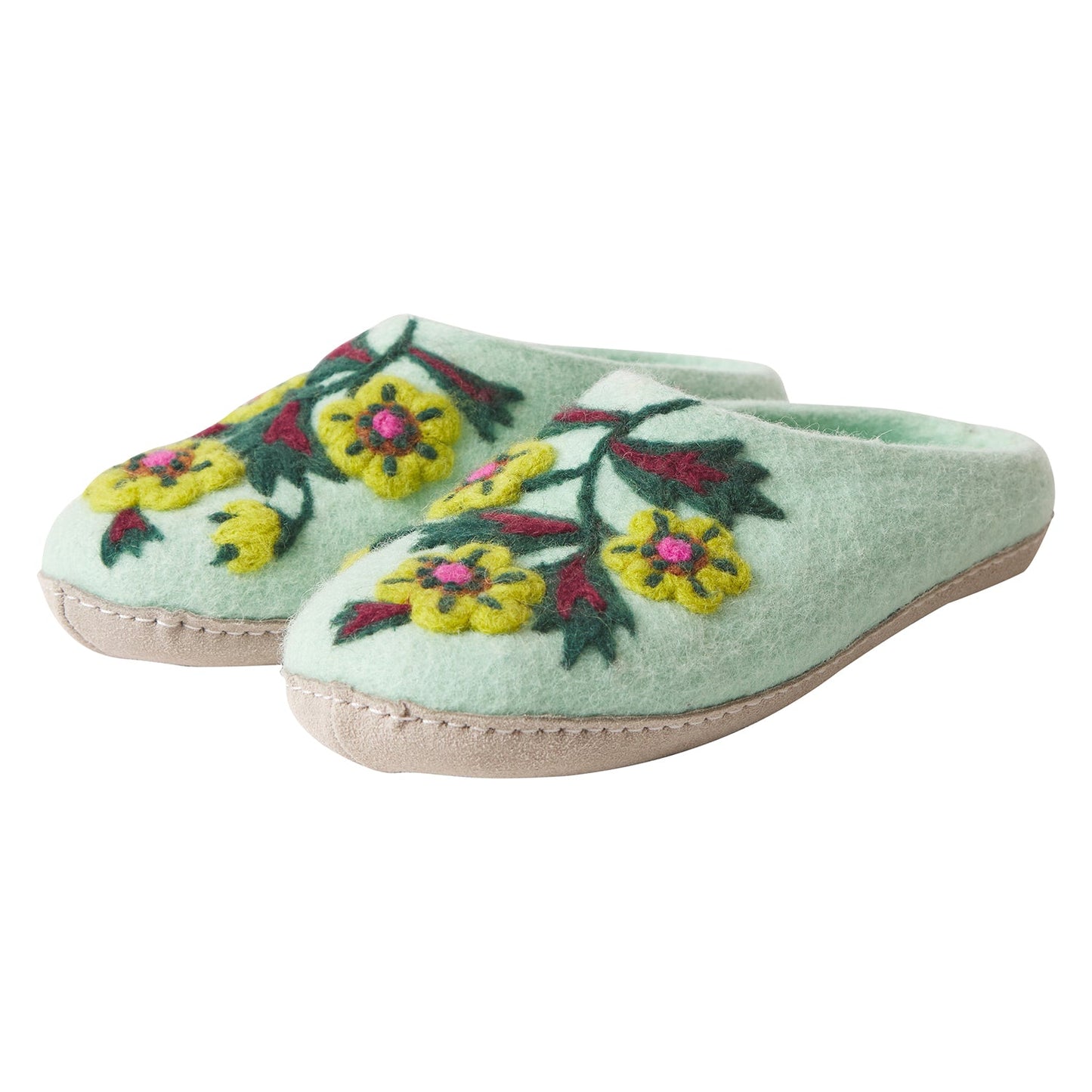 Sage X Clare - Marie Felt Slippers - Jade