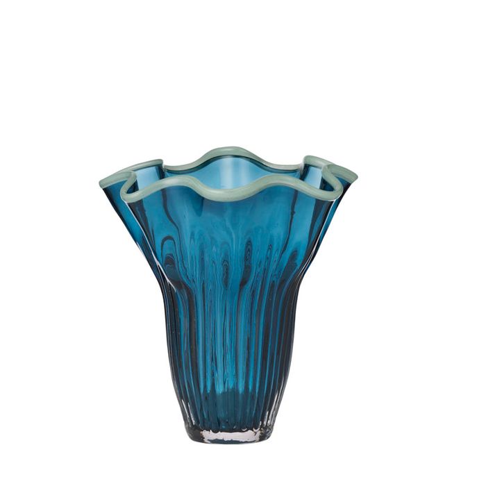 CTC - Agnes Short Glass Vase - Teal