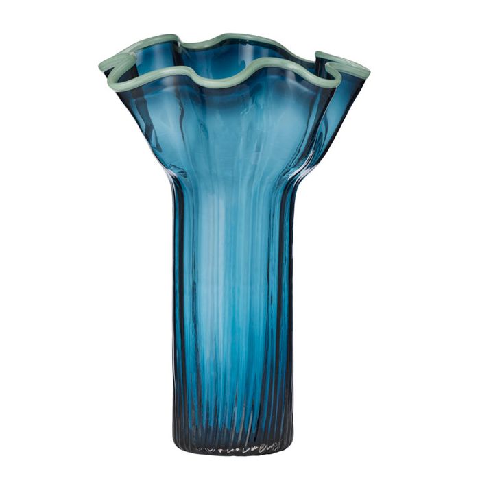 CTC - Agnes Tall Glass Vase - Teal