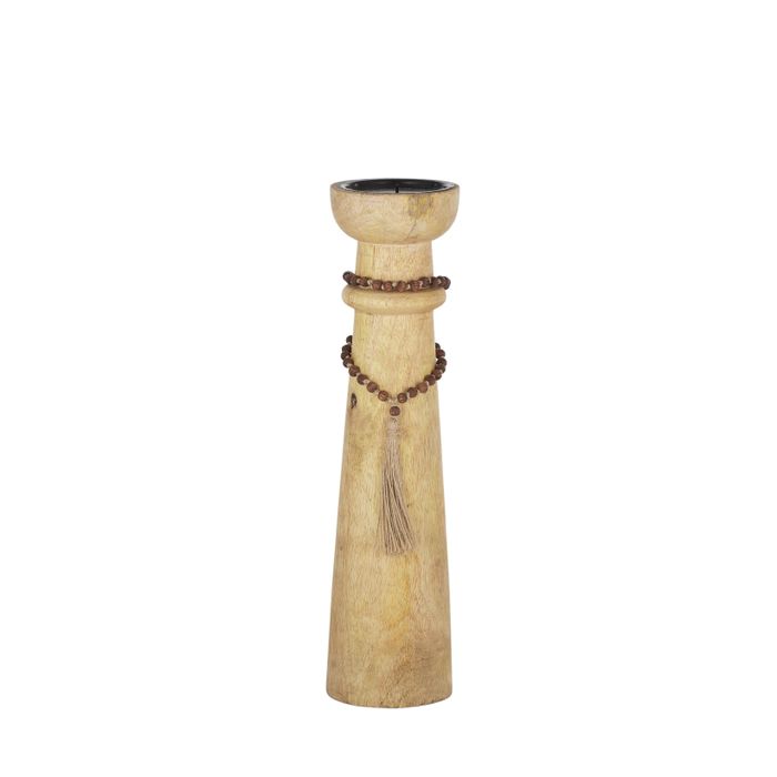 CTC - Filemu Wood Beaded Candle Holders