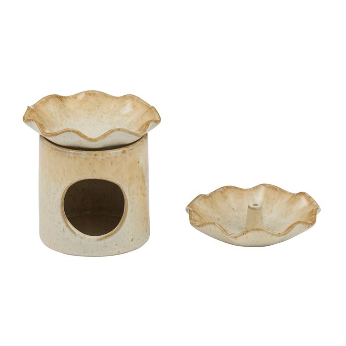 CTC - Evi Ceramic Oil Burner & Incense Set - Natural