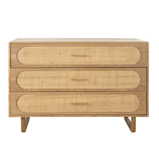 Amalfi - Aspen Rattan/Timber Chest Of Drawers / Side Table - Walnut