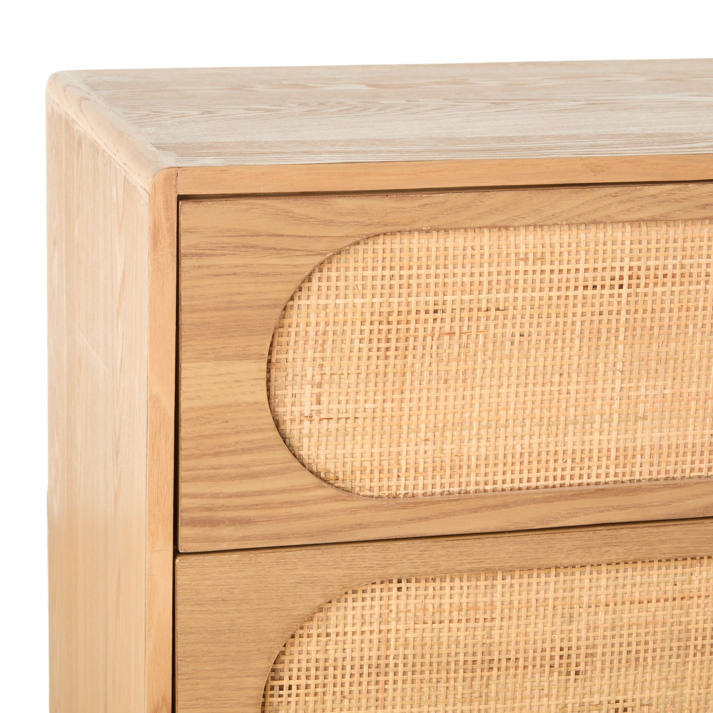 Amalfi - Aspen Rattan/Timber Chest Of Drawers / Side Table - Walnut