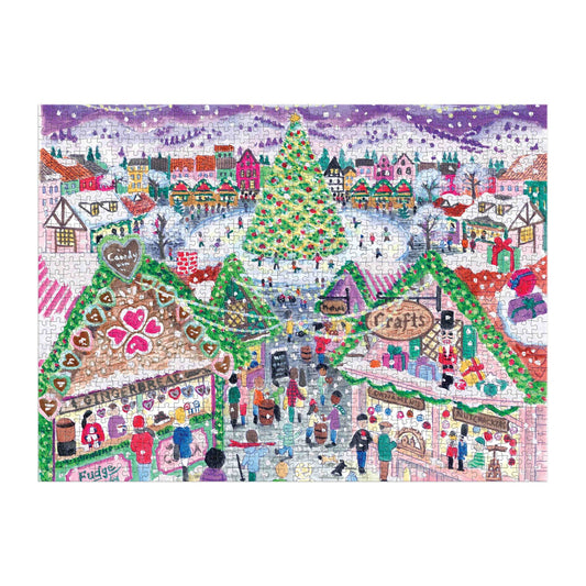 Galison - Storrings - Holiday Village Market Foil Puzzle - 1000pc