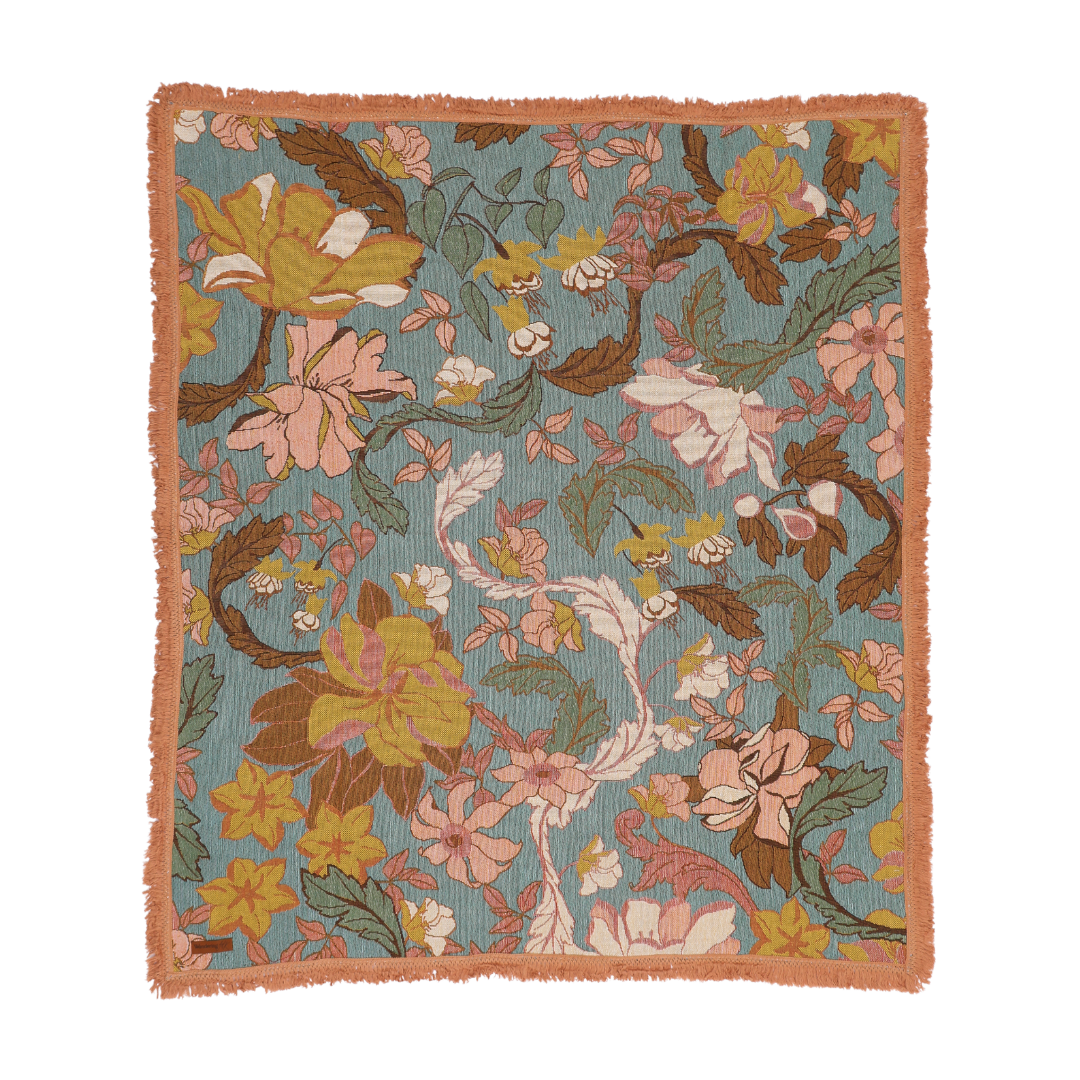 Wandering Folk Throw Rug - Flora - Apricot