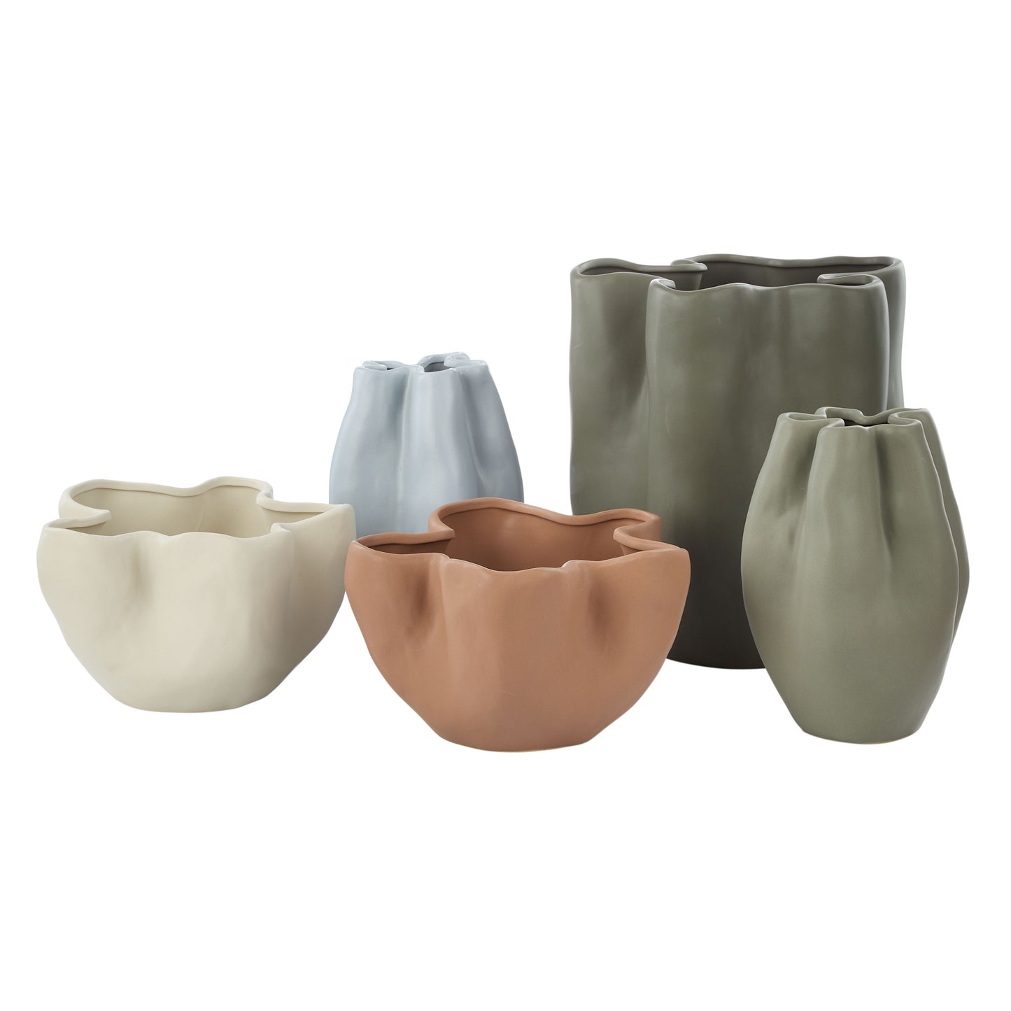 Amalfi Fluid Vase - Tall - Pearl Blue