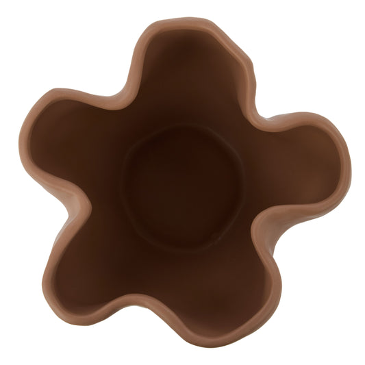 Amalfi Fluid Vase - Short - Raw Umber