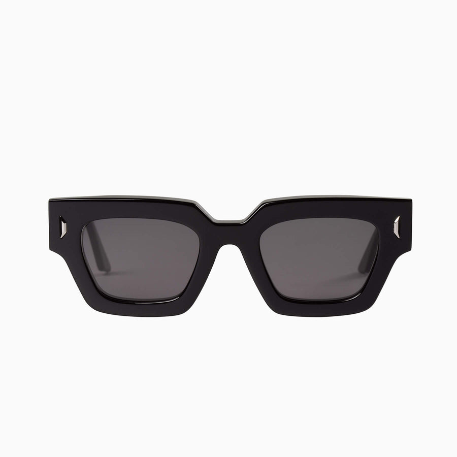 Valley Eyewear - Ghost - Gloss Black w. Silver Metal Trim / Black Lens